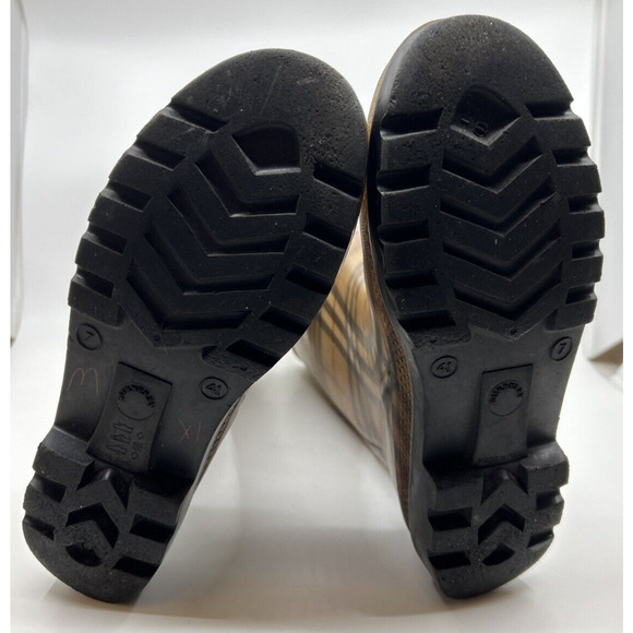 Burberry Rubber Rain Boots Women's Knee High Sz 7 Brown Novacheck Print Italy - Picture 6 of 9